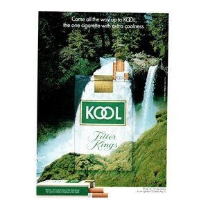 1972 Kool Cigarettes With Extra Coolness Vintage Print Ad Water Falls Waterfall
